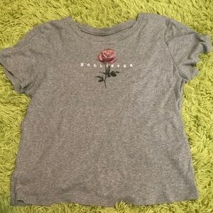 hollister shirt with pink flower on front